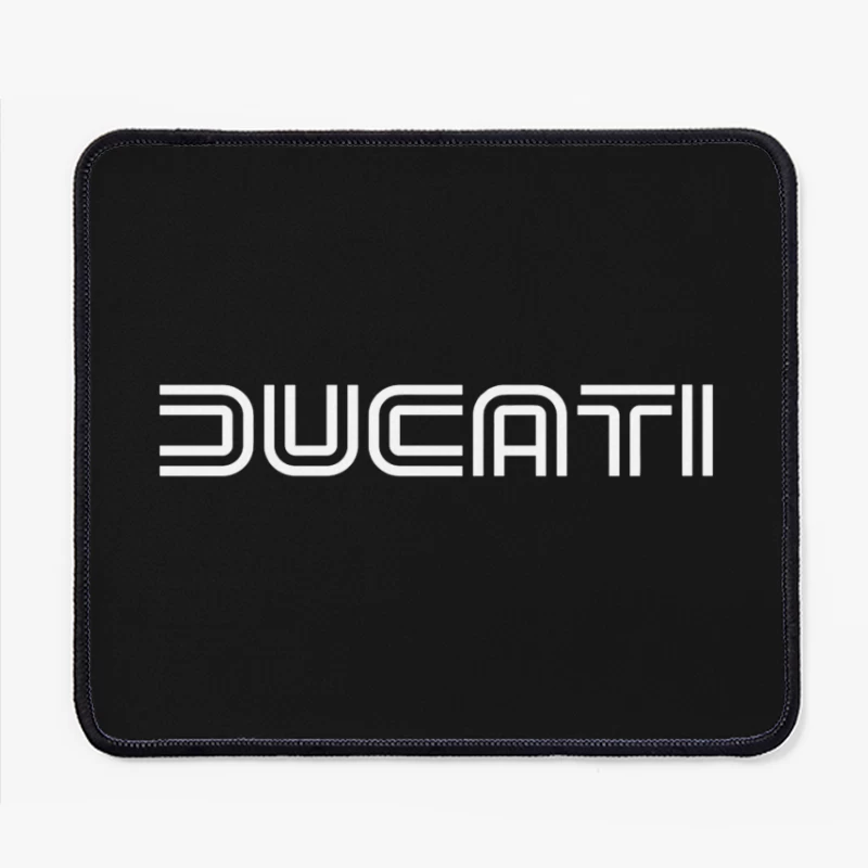 Minimalist Ducati Logo Design in White Mouse Pad