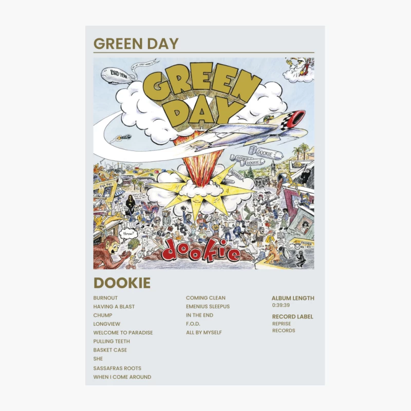 Green Day's Dookie Album Cover: Explosive Punk Rock Artwork Cotton Tote Bag