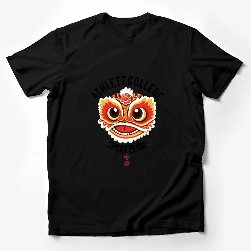 Chinesischer Löwenkopf Illustration Herren T-Shirt