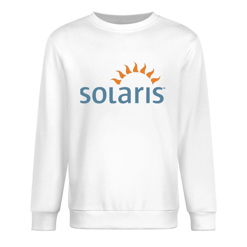 Solaris Operating System Logo with Sun Symbol Male Pullover Sweatshirt