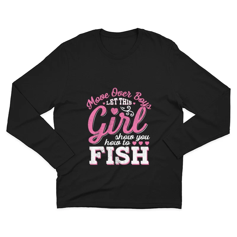 Fille pêcheuse confiante Homme Manches Longues T-Shirt