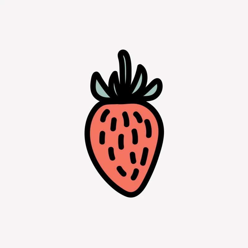 Dessins animés fraise stylisée Femme T-Shirt