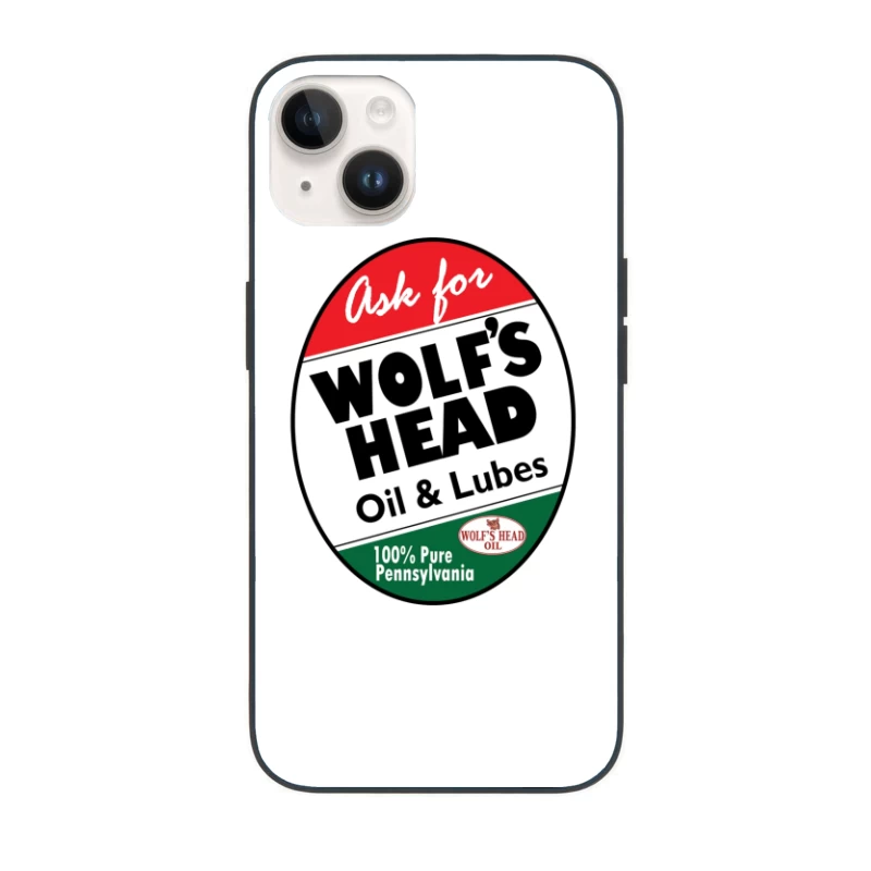 Vintage Wolf's Head Pennsylvania Motor Oil and Lubricants Advertisement Sign iPhone Case