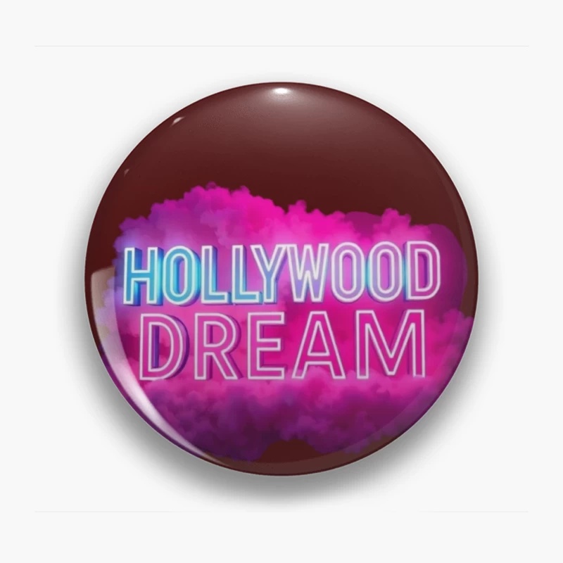 Neon Hollywood Dream Sign with Pink Cloud Background Pin