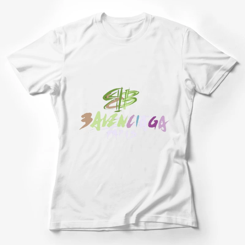 Collage de Mode Colorée avec Texte Femme T-Shirt