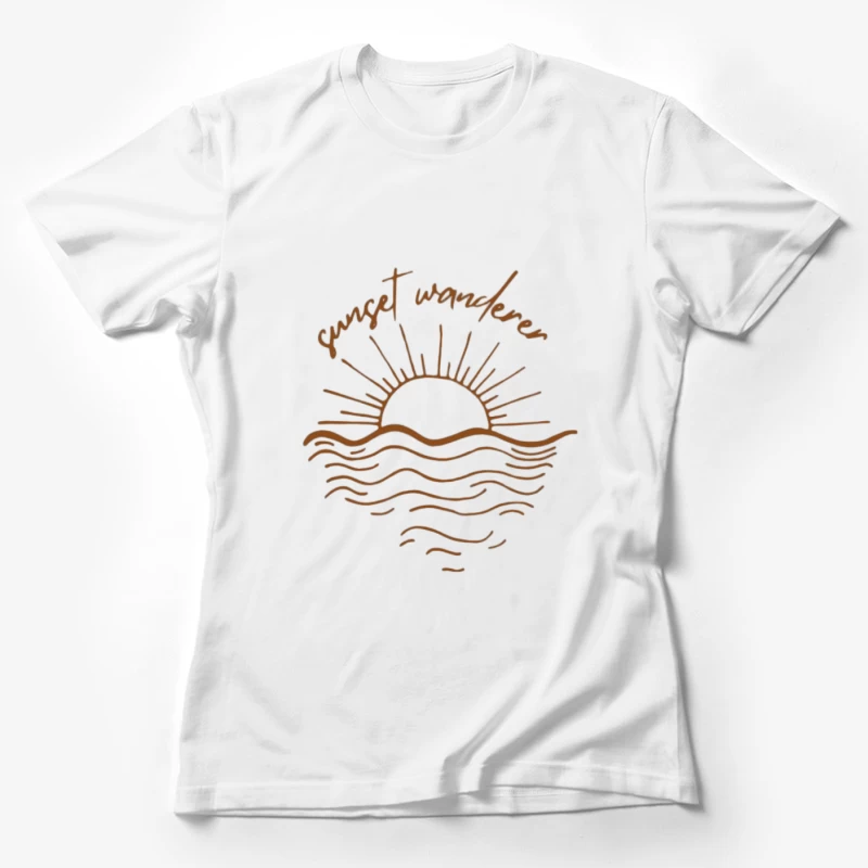 Sonnenuntergang Wanderer Design Damen T-Shirt