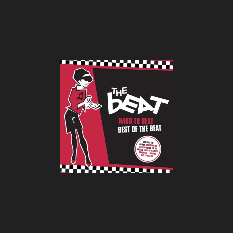 "Hard to Beat: Best of The Beat" Ska Music Album Cover with Red and Black Design Bucket Hat