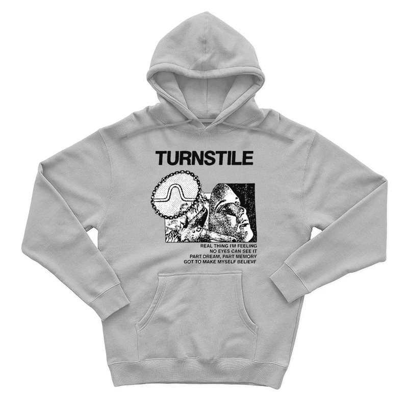 Turnstile Punk Rock Album Cover Art - "Real Thing I'm Feeling" Male Pullover Hoodie