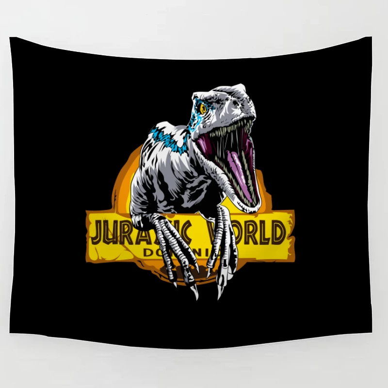 Jurassic World Velociraptor Logo Tapestry