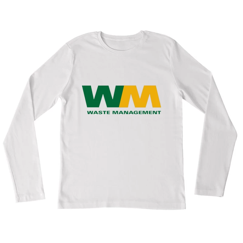 Waste Management (WM) Corporate Logo in Green and Yellow Female Long Sleeve T-Shirt