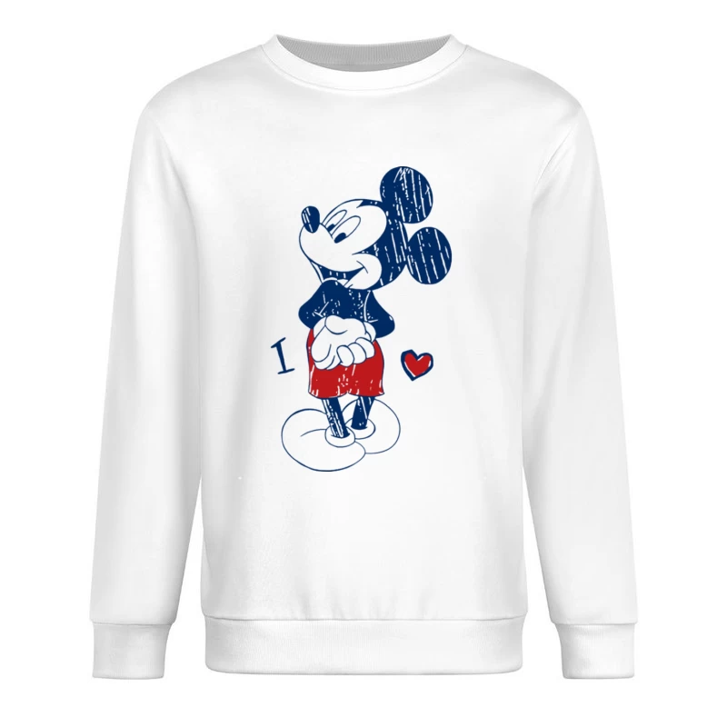 Skizzenhafter Cartoon-Charakter mit Herz Herren Pullover Sweatshirt