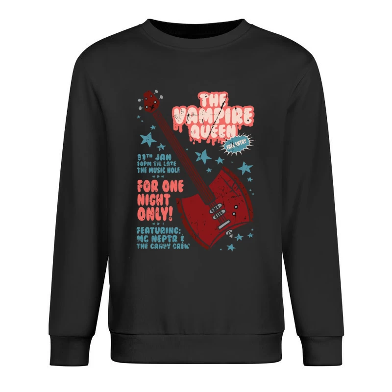 Retro Concert Poster: The Vampire Queen Live at The Music Hole Male Pullover Sweatshirt