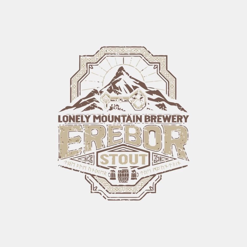 Vintage Craft Beer Logo: Lonely Mountain Brewery's Erebor Stout Male Tank Top