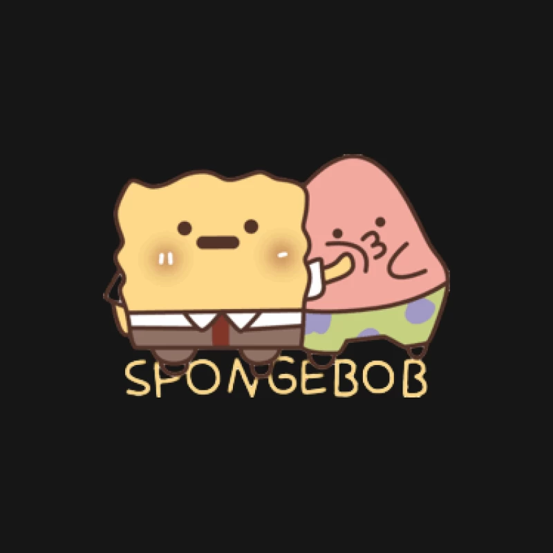 Kawaii SpongeBob und Patrick Illustration Damen Langarm T-Shirt