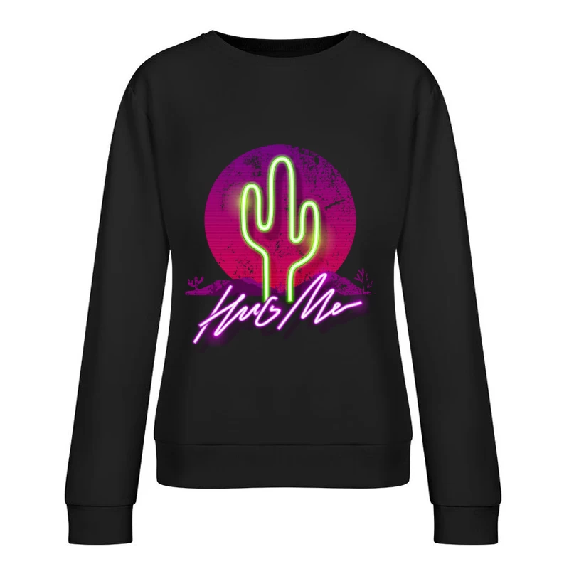 Cactus Néon et Coucher de Soleil Femme Sweat-shirt à enfiler