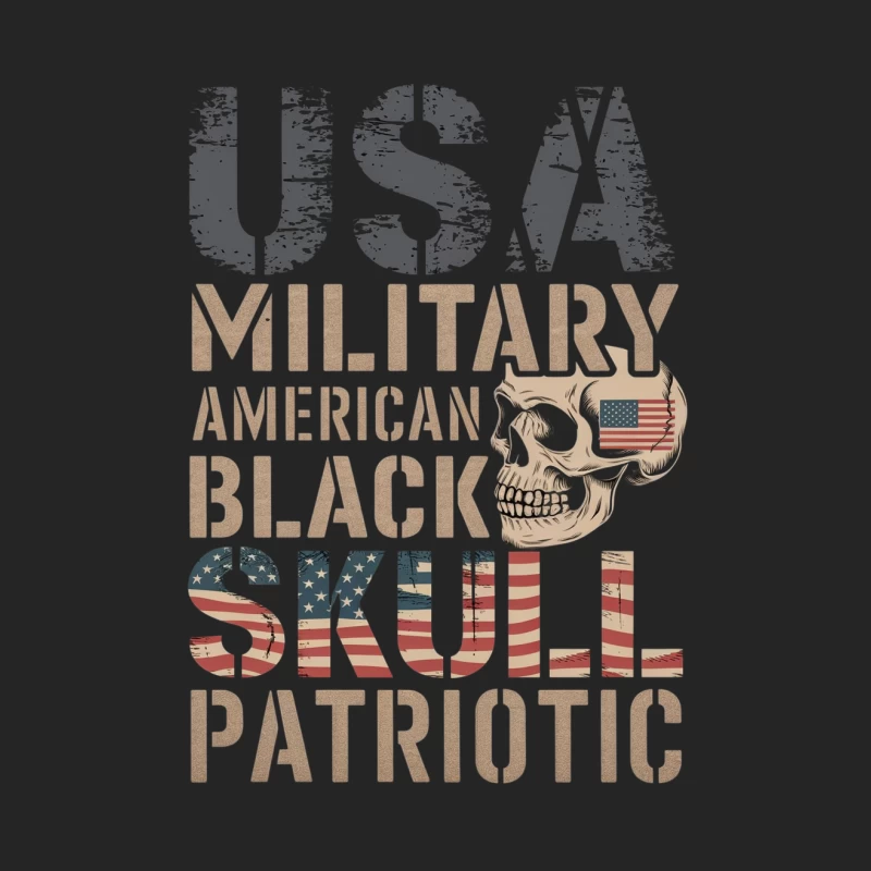 Patriotic American Military Typography with Skull Motif Male Pullover Sweatshirt