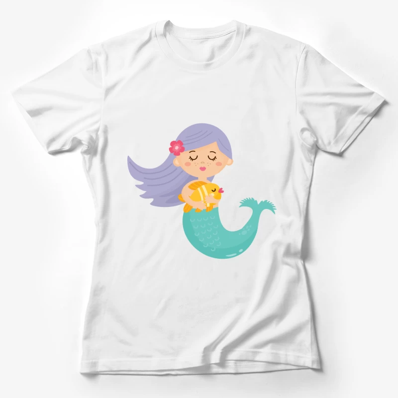 Petite sirène avec poisson Femme T-Shirt