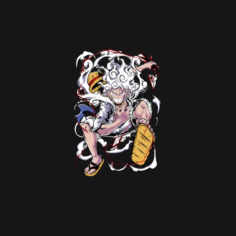 Anime-Kämpfer mit Rauch und Blitz Herren Langarm T-Shirt