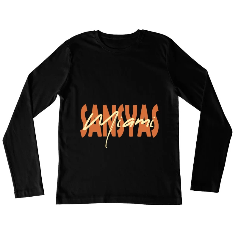 Sansyas Miami Logo Damen Langarm T-Shirt