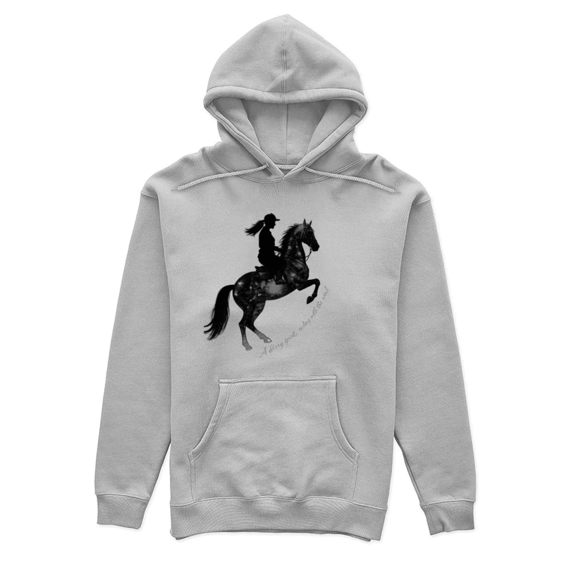 Horse rider with quotes ahillouette Female Pullover Hoodie