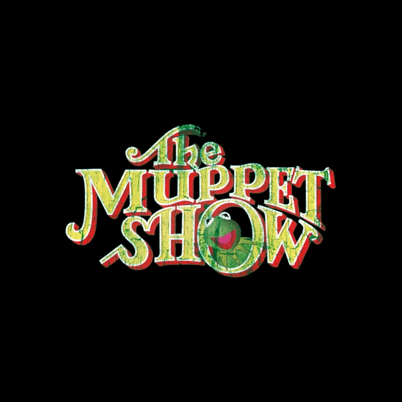 Vintage Logo Design of The Muppet Show with Green Frog Character Mouse Pad