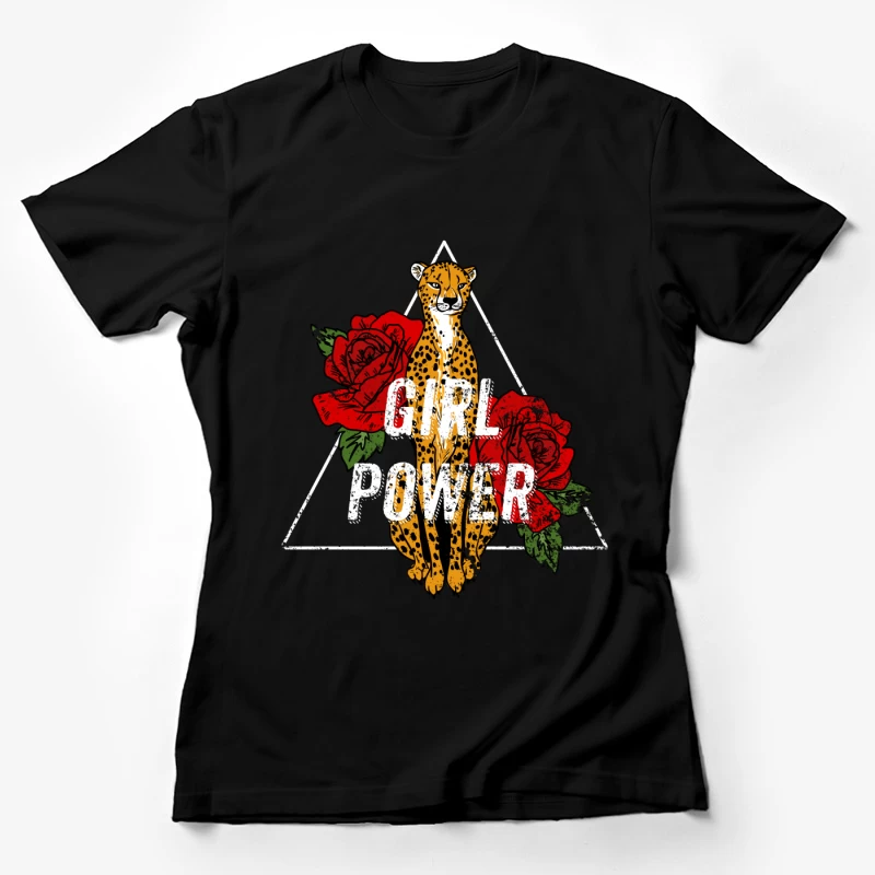 Félin et Roses : Pouvoir Féminin Femme T-Shirt