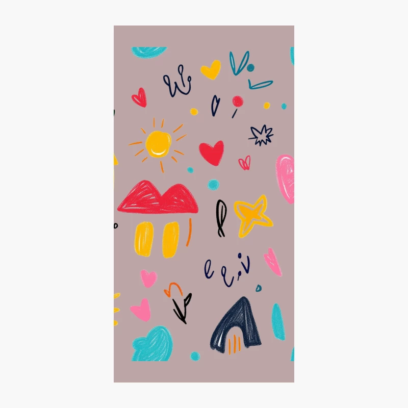 Whimsical Colorful Doodles with Hearts and Flowers iPhone Case