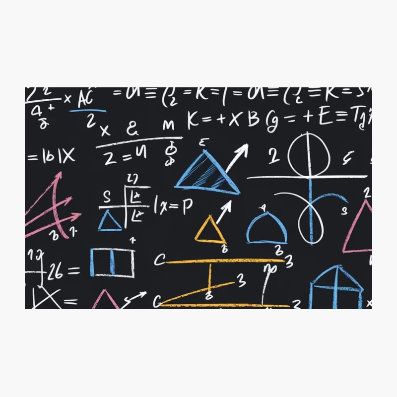 Mathematical Equations and Geometric Shapes on Chalkboard Travel Mug