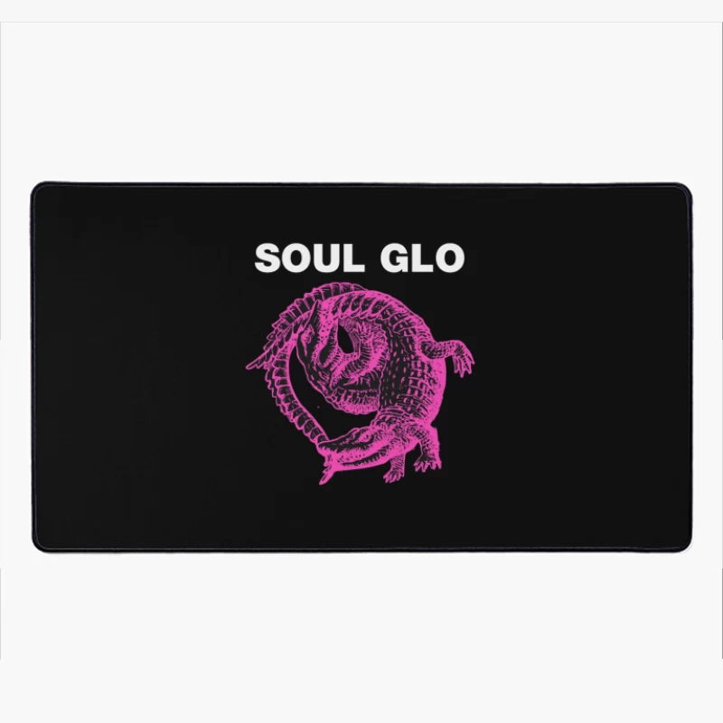 Pink Skeletal Alligator Soul Glo Design Desk Mat