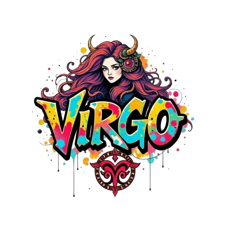 Colorful Virgo Zodiac Art Throw Pillow