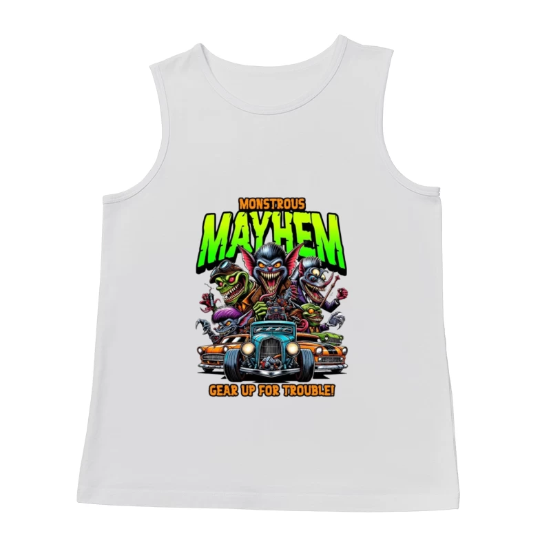 Monstrous Mayhem: Hot Rod Monsters Racing Retro Design Male Tank Top