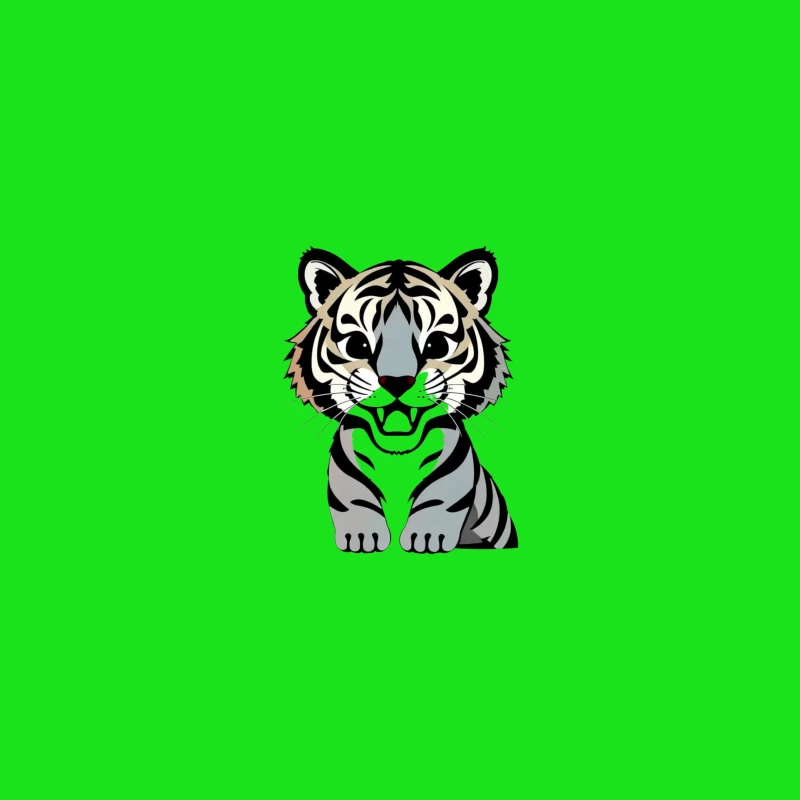 Cartoon Illustration of a Tiger Coffee Mug
