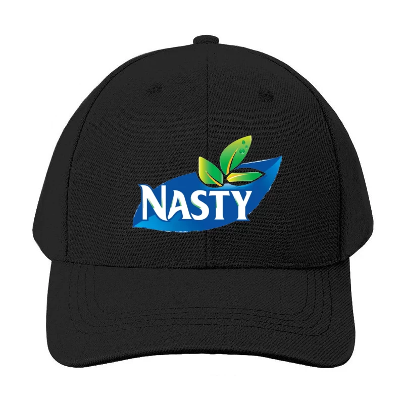 Nasty Brand Logo with Blue Banner and Green Leaf Emblem Baseball Cap