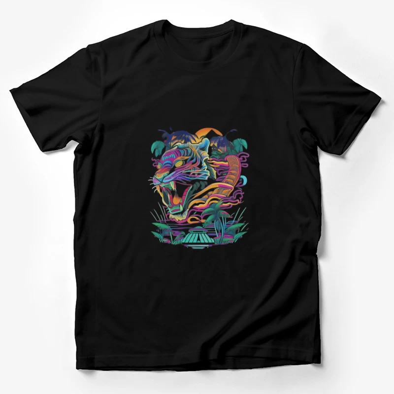 Tropischer Tigerkunst Herren T-Shirt