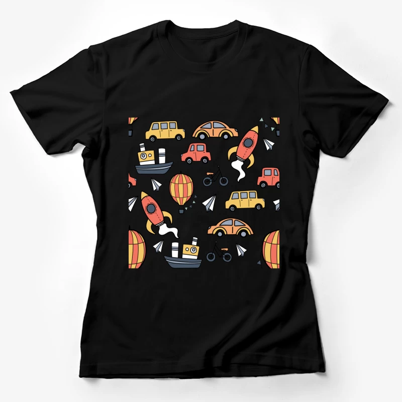 Motifs de véhicules multicolores Femme T-Shirt