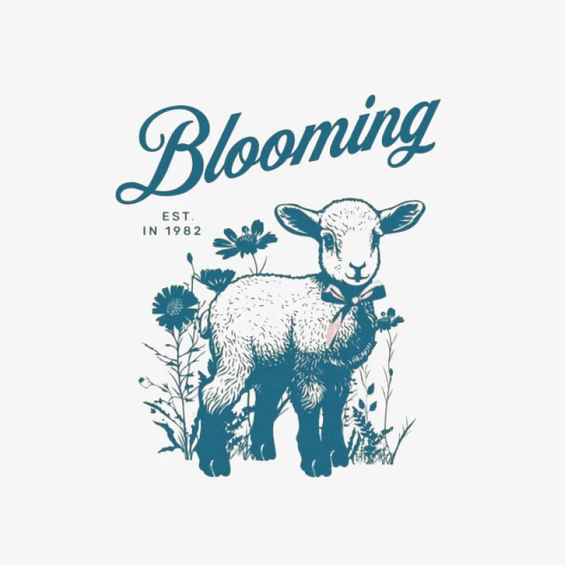 Blühendes Lamm mit Blumen Herren Pullover Sweatshirt