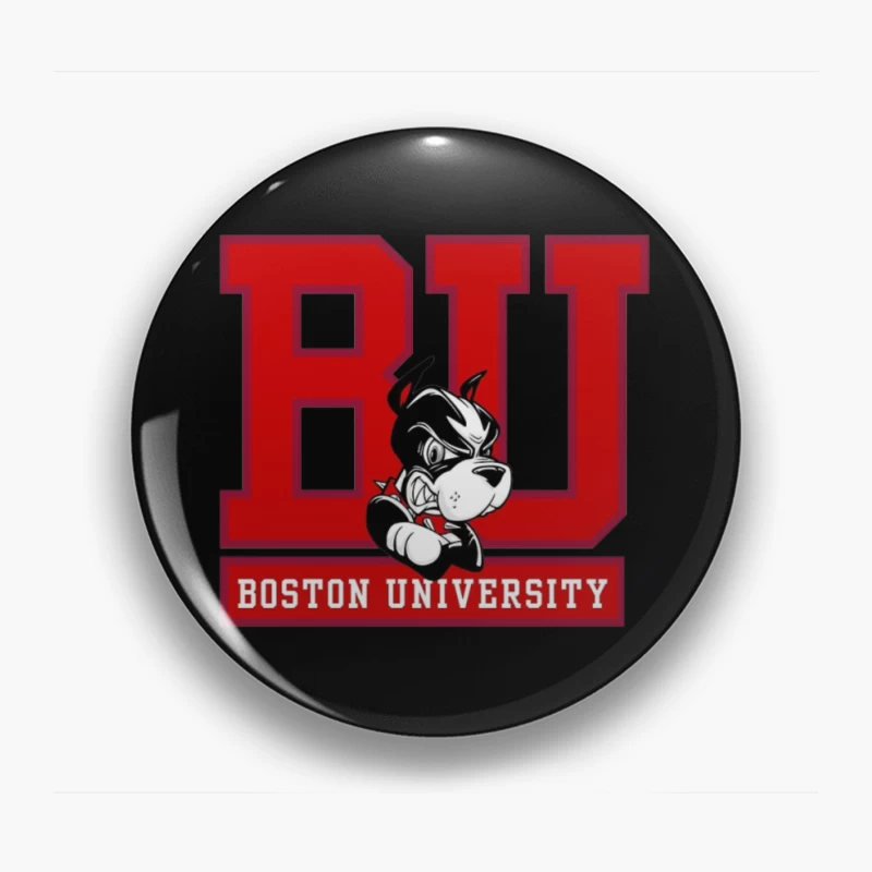 Boston University Logo with Terrier Mascot Pin