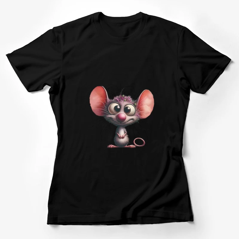 Souris mignonne de dessin animé aux grandes oreilles Femme T-Shirt