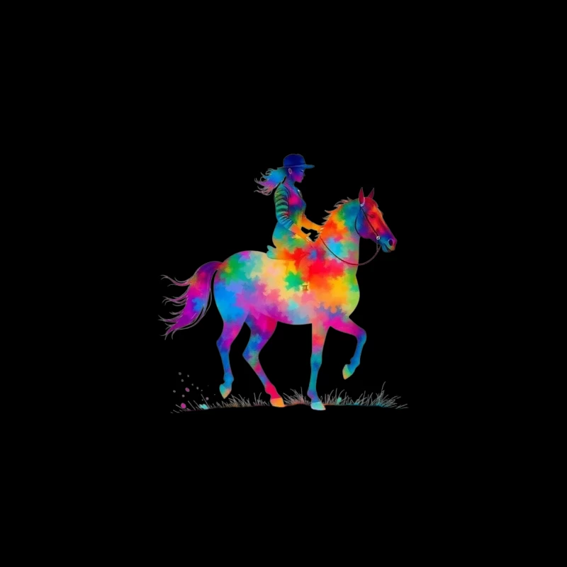 Colorful Horse Rider Desk Mat