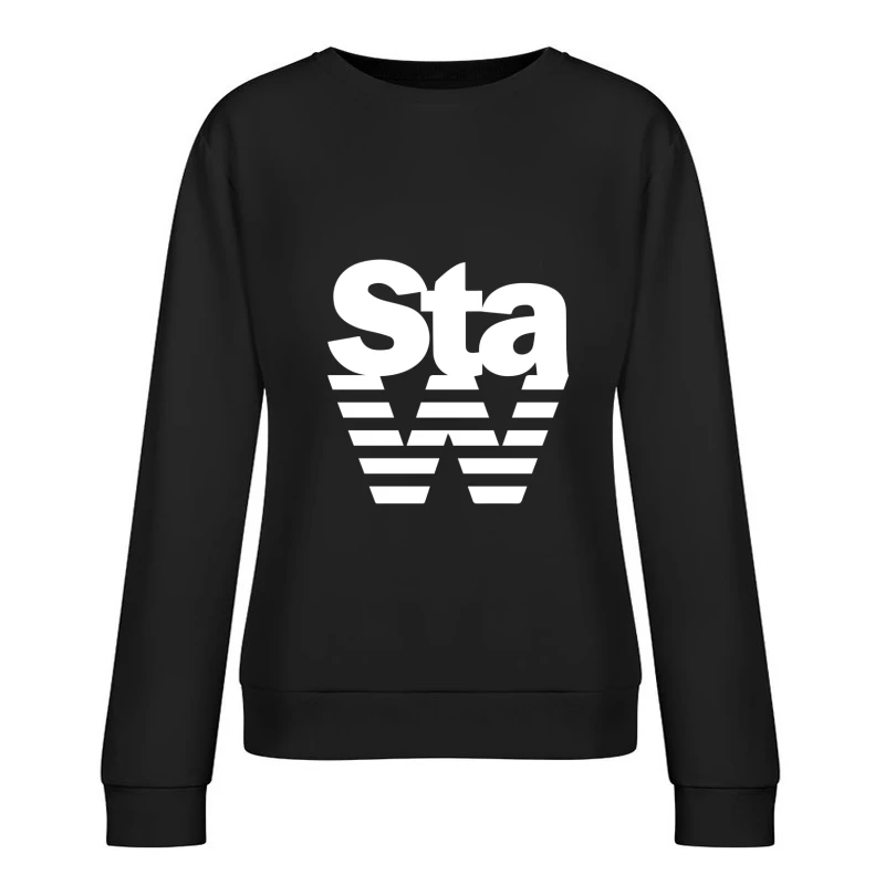 Modernes Logo mit Streifen Damen Pullover Sweatshirt