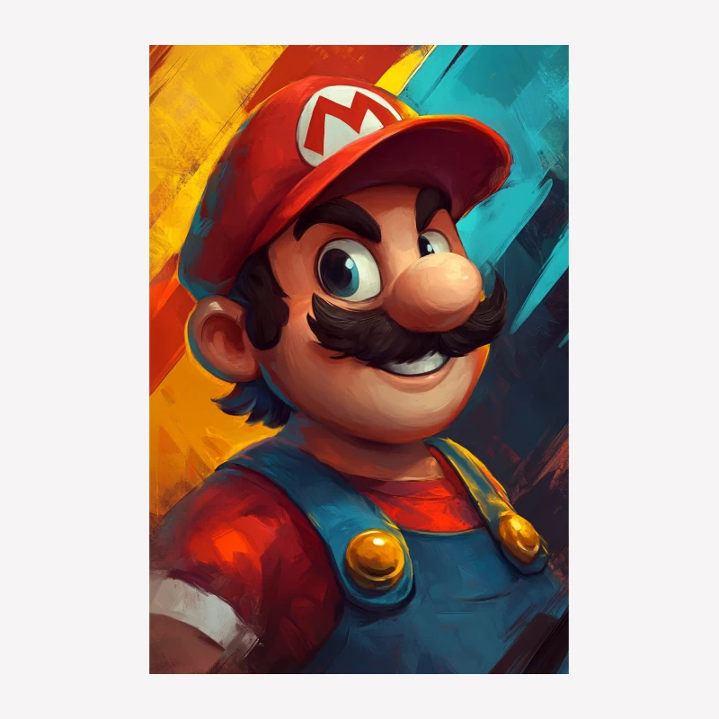 Iconic Nintendo Character with Red Cap and Mustache Male T-Shirt