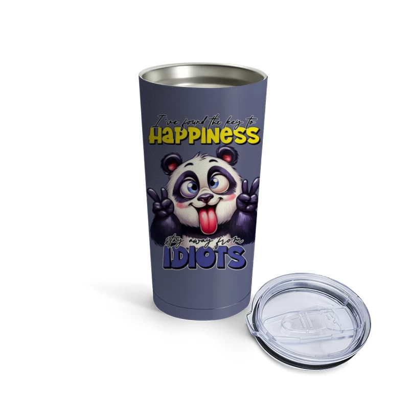 Panda Humor: The Key to Happiness Travel Mug