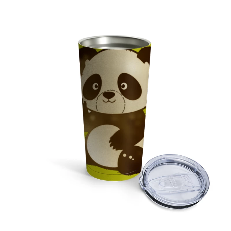 Cute Cartoon Panda Bear Illustration Travel Mug