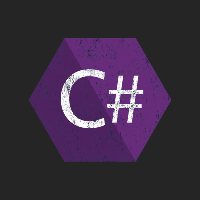 C# Programming Language Logo in Purple Hexagon Male Pullover Sweatshirt