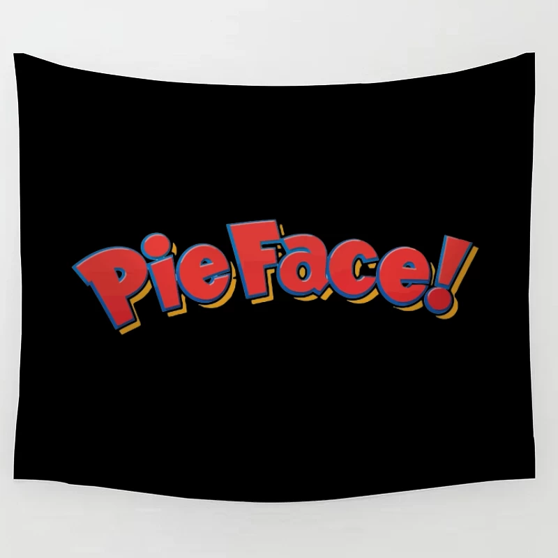 Pie Face Classic Game Logo in Red Cartoon Letters Tapestry