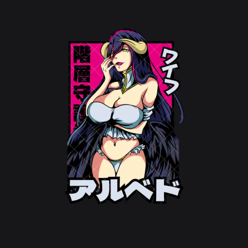 Anime-Charakter mit Hörnern im dunklen Stil Damen Pullover Hoodie