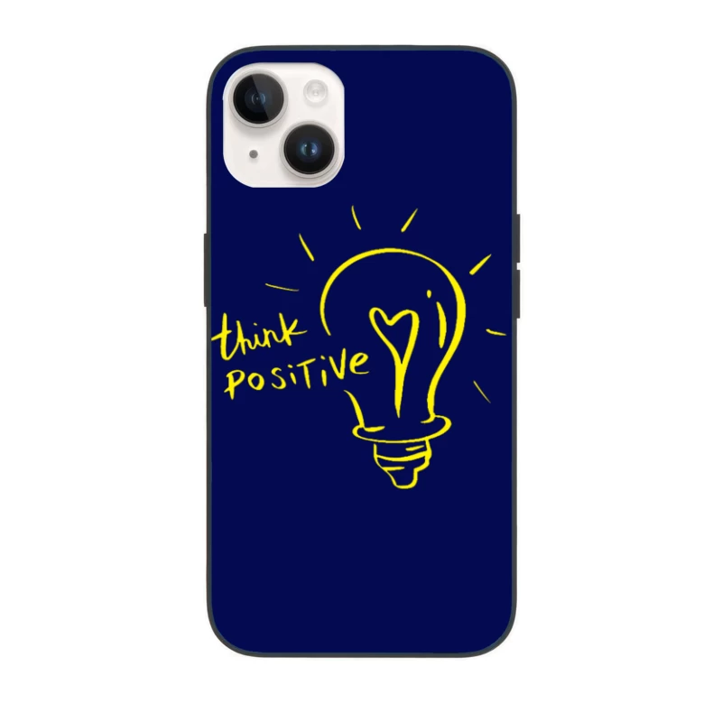 Positive Thinking Light Bulb Illustration iPhone Case