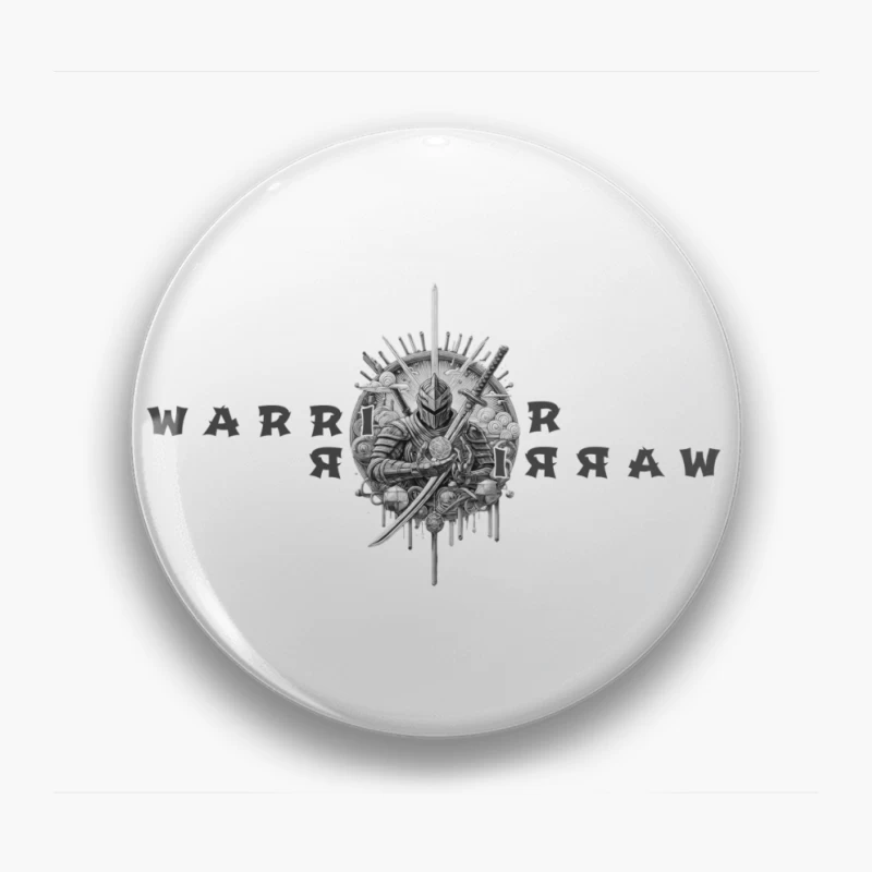 Medieval Knight Warrior Mirror Emblem Design Pin