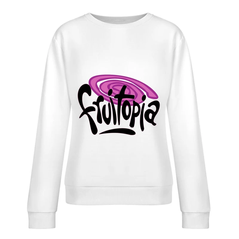 Fruitopia Vintage Beverage Brand Logo with Purple Swirl Design Female Pullover Sweatshirt