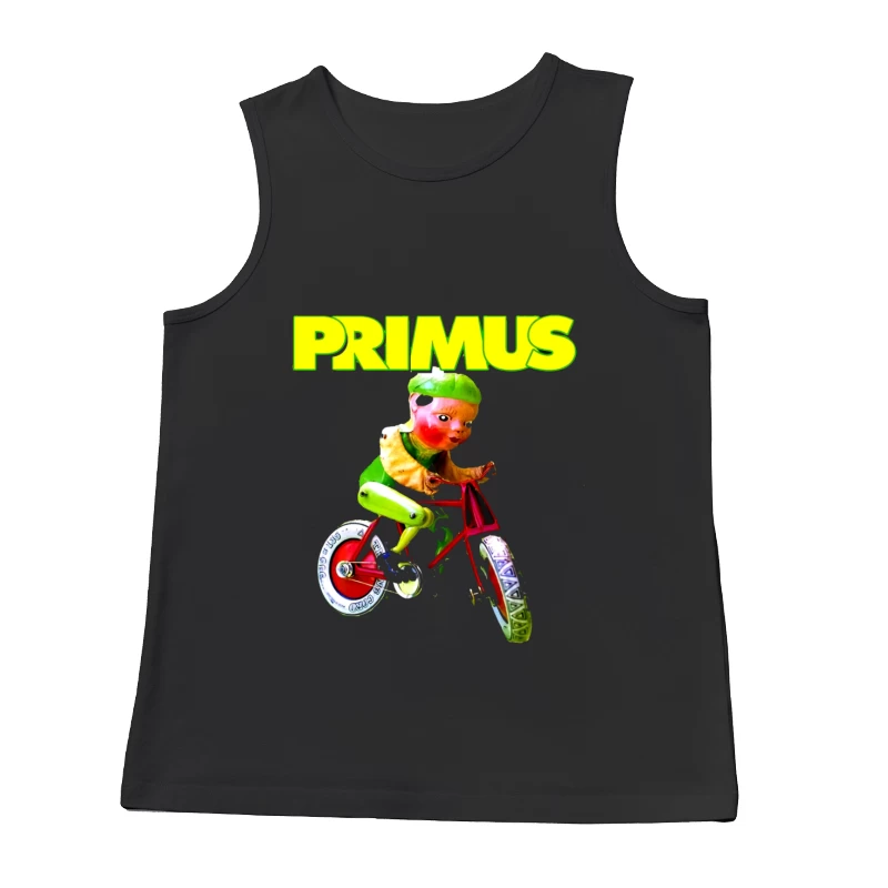 Primus Band Logo with Surreal Vintage Toy Bicycle Art Male Tank Top